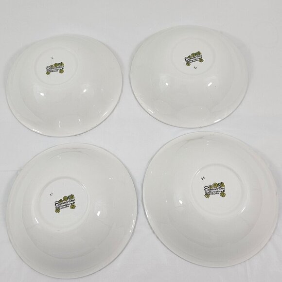 Staffordshire England Summertime Coupe Cereal Salad Soup Bowls – Set of 4 - Picture 13 of 16